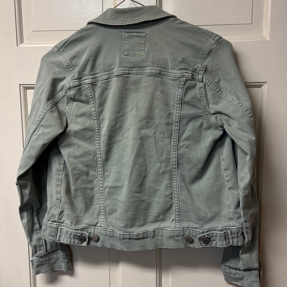 Sonoma The Everyday Jacket Women's XS Stretch Denim Jean Button Up Green Pockets - Picture 7 of 16